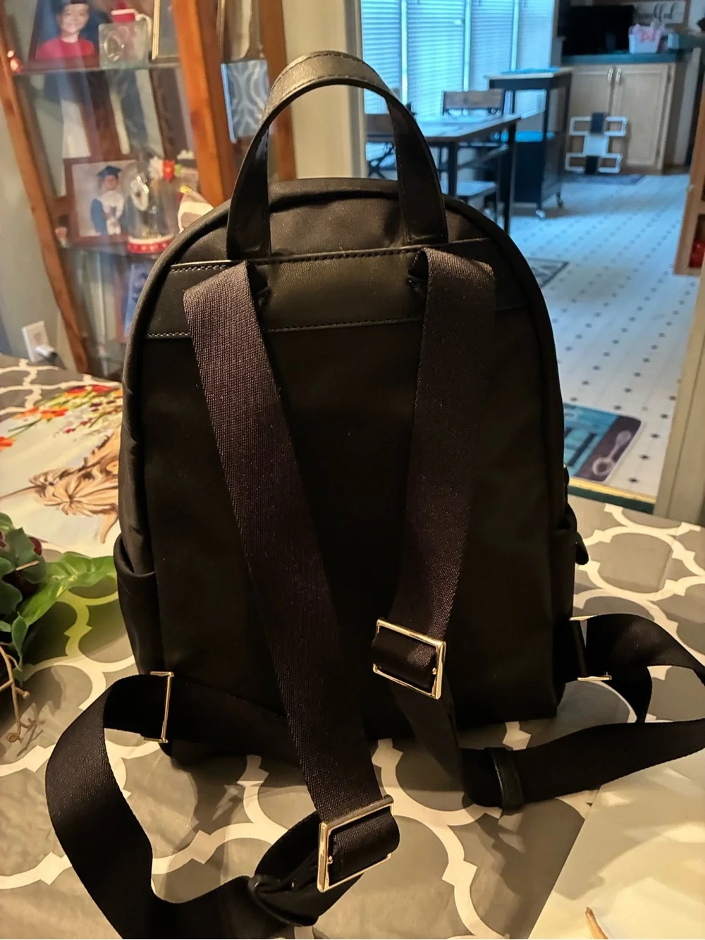 kate spade Black Nylon Mini Backpack with Gold Hardware